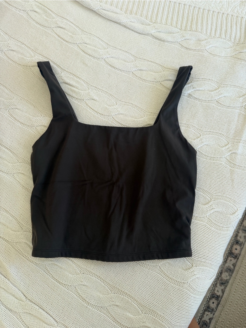 Women's espresso brown Square-Neck Crop Tank Top